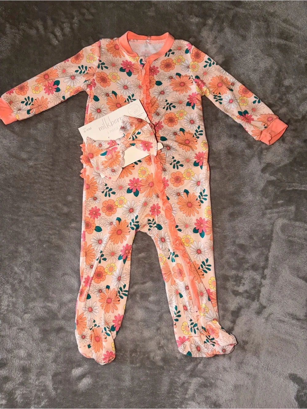 Milkberry floral footie 6-9M